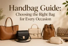 Collection of stylish handbags including tote, crossbody, shoulder, bucket, and quilted bags displayed on a neutral background for a complete handbag guide on choosing the right bag for every occasion.
