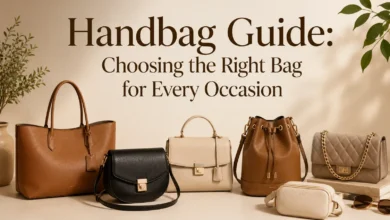 Collection of stylish handbags including tote, crossbody, shoulder, bucket, and quilted bags displayed on a neutral background for a complete handbag guide on choosing the right bag for every occasion.