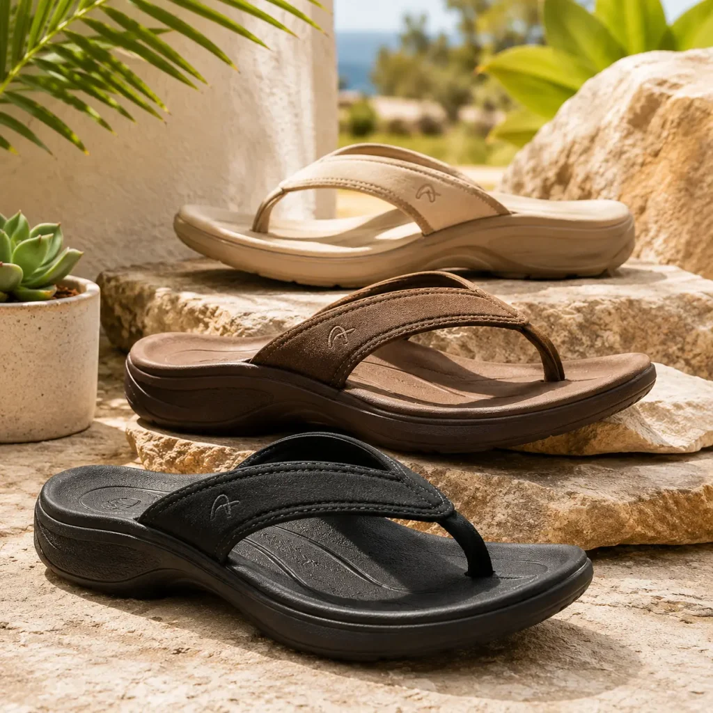 Archies Footwear arch support flip-flops with contoured cushioned footbed