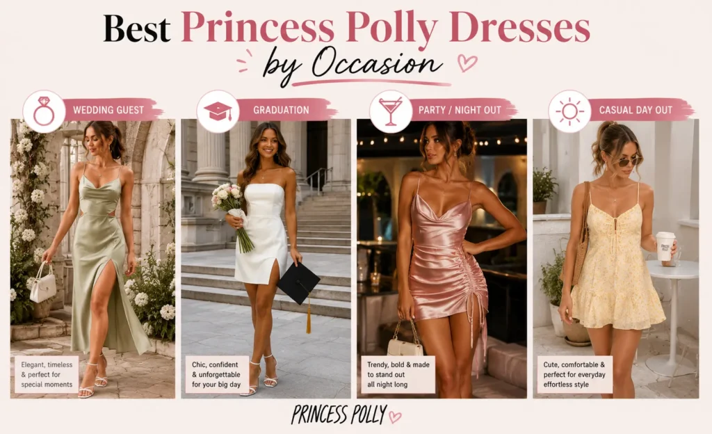 Best Princess Polly dresses for weddings, graduation, parties, and casual occasions with stylish outfit ideas.