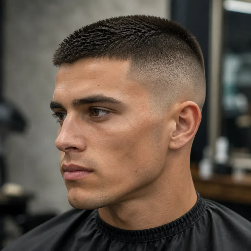 High and tight haircut for men with oval faces
