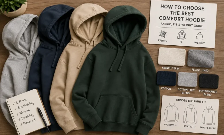 Person comparing different comfort hoodies to choose the best option based on fabric, fit, and weight for everyday wear.