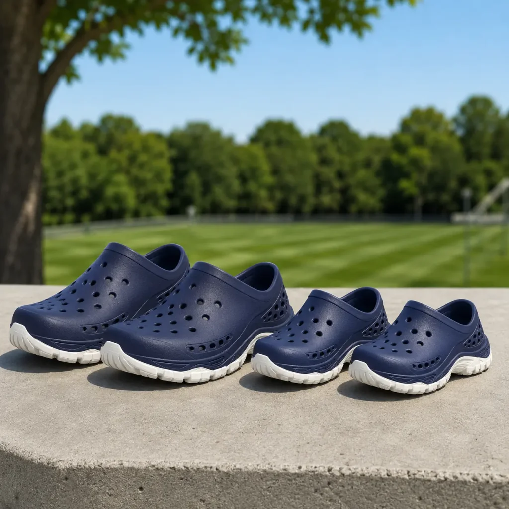 Kane Revive Match Pack matching adult and youth recovery shoes in navy blue