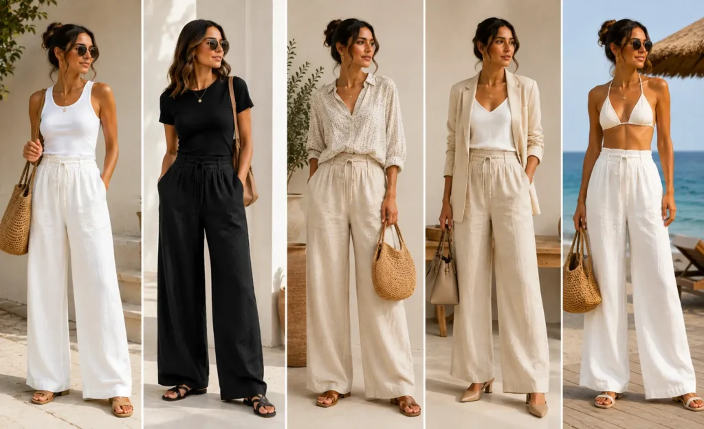 Five easy linen pants outfit combinations for stylish summer looks