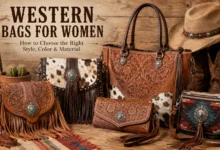 Western bags for women in different styles, colors, and materials including leather, cowhide, fringe, and tooled designs