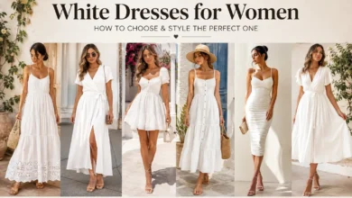 White dresses for women in different styles and silhouettes