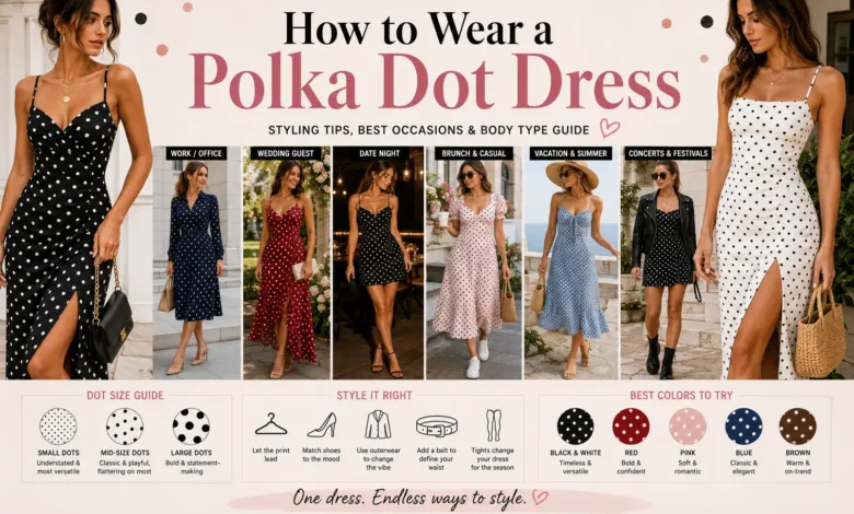 How to wear a polka dot dress with stylish outfit ideas for every occasion and body type.