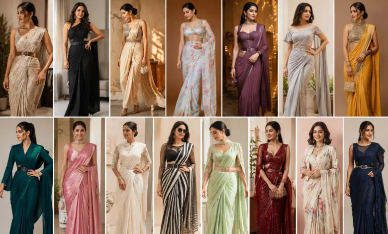 Modern saree fashion trends for women featuring stylish contemporary saree designs