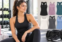 Athletic Tank Top for women in a modern gym workout setting