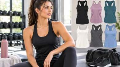 Athletic Tank Top for women in a modern gym workout setting