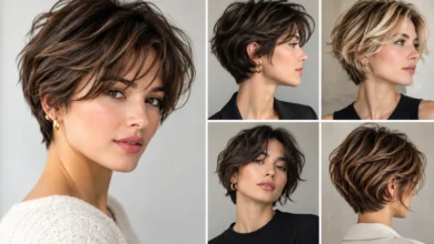 Bixie haircuts inspiration featuring a variety of textured and layered short hairstyles