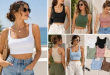 11 crop tank top styles for summer featuring different necklines, straps, colors, and designs.