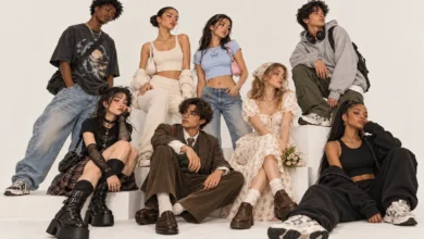 Gen Z outfits featuring Y2K, streetwear, clean girl, dark academia, cottagecore and athleisure styles