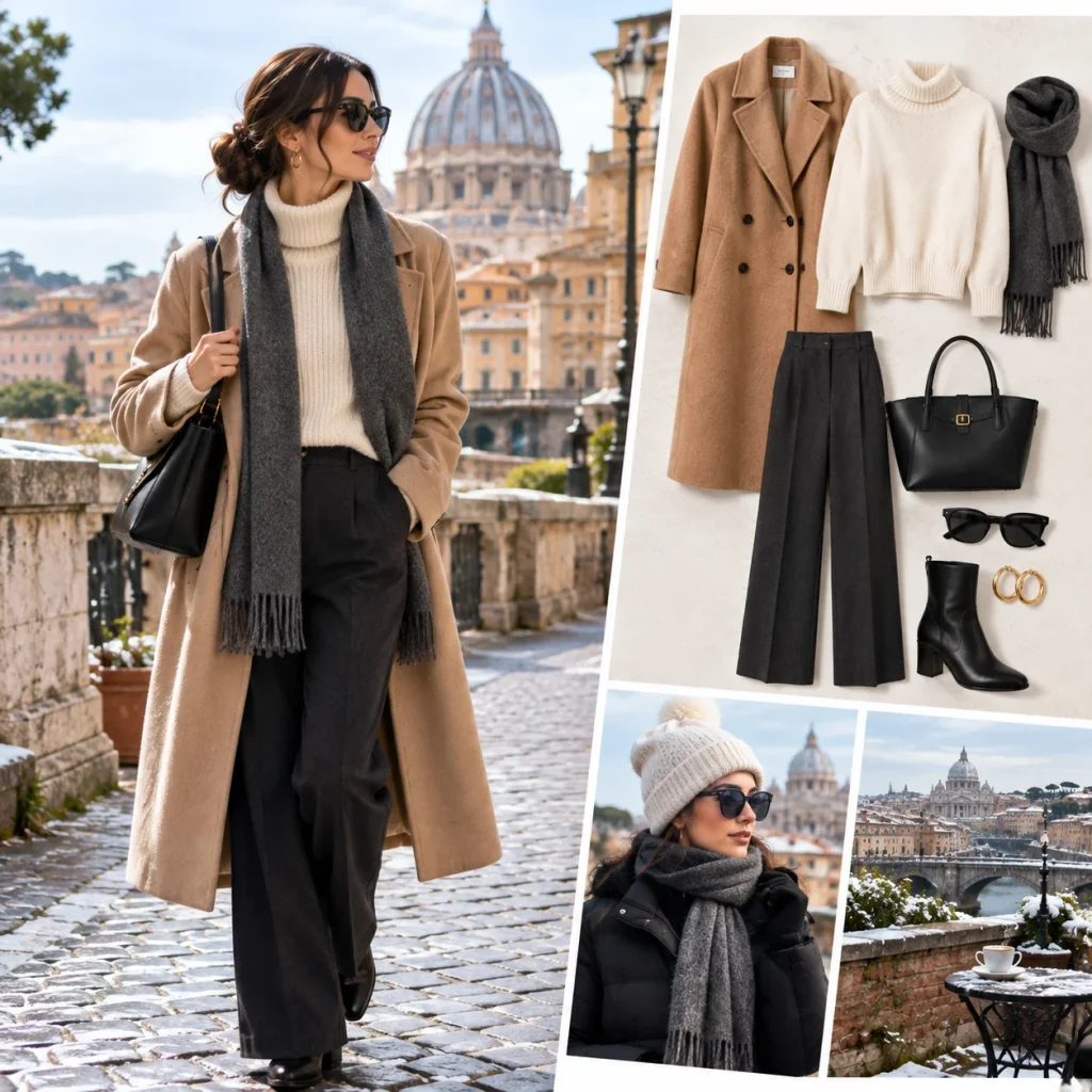 What to wear in Italy in January with stylish winter layers