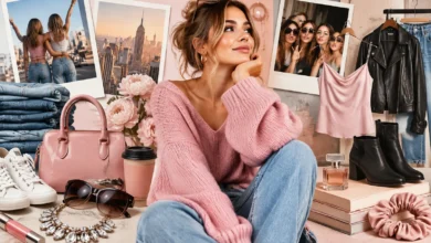 Millennial style looks featuring nostalgic 2000s and 2010s fashion trends with denim, accessories, and modern outfits