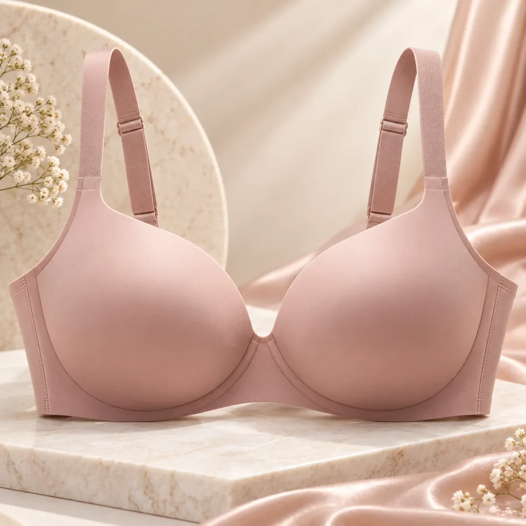 Blush seamless push-up bra with molded supportive cups