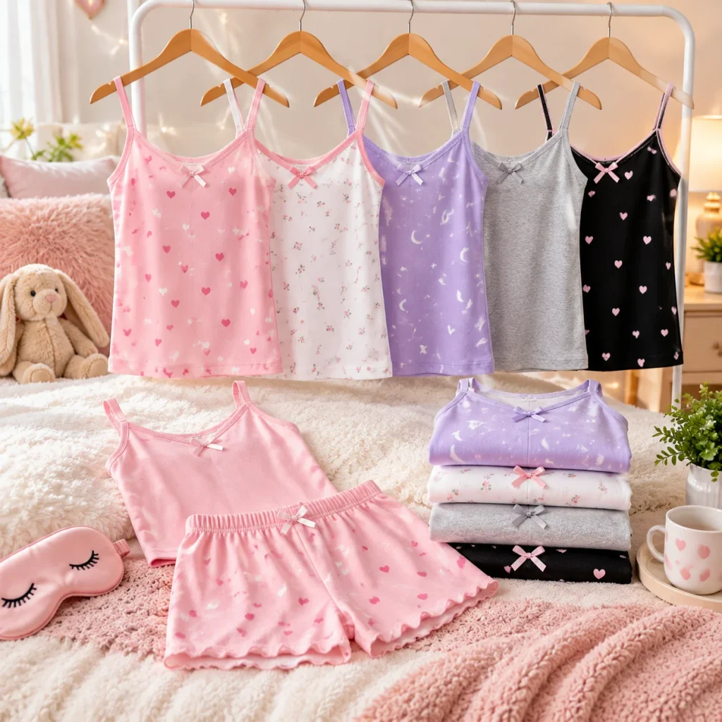 Soft sleepwear cami for girls with breathable fabric for cozy nighttime comfort