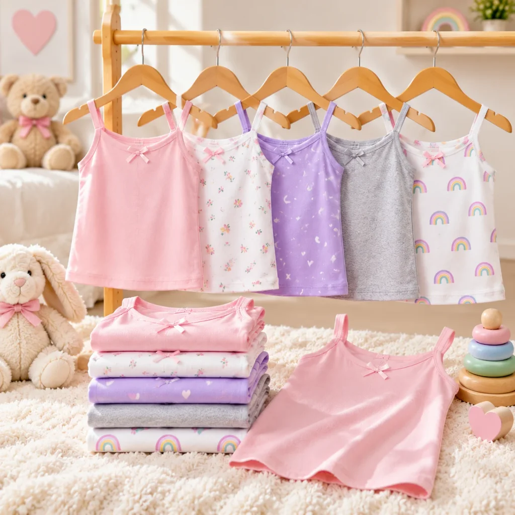 Toddler-soft layering cami for girls made with gentle fabric for comfortable everyday dressing