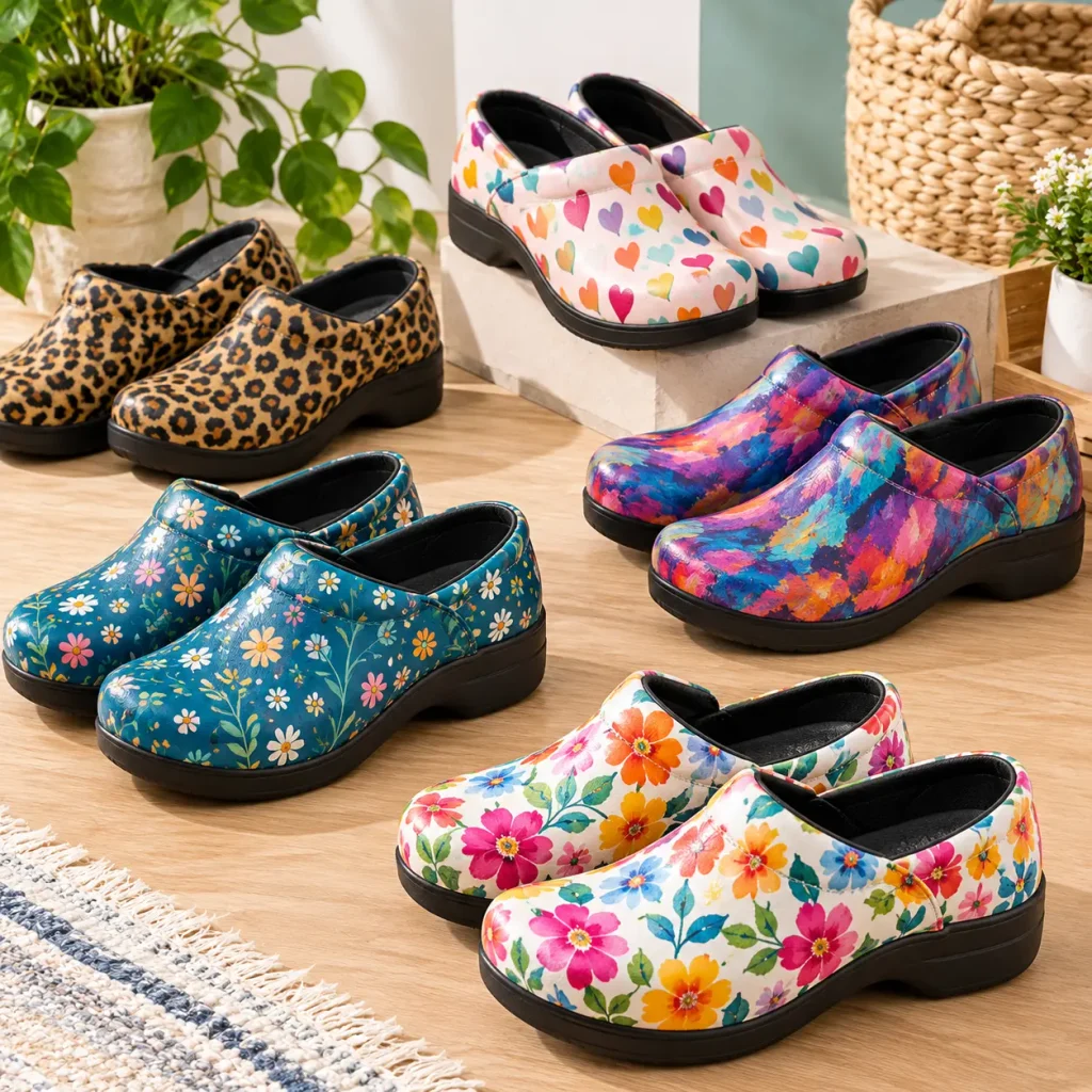 Stylish brown platform clogs with elevated soles, offering extra height and a fashionable look for everyday wear.
