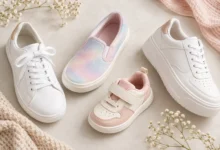 US Polo Assn Girls Fashion Sneakers in white and pastel colors