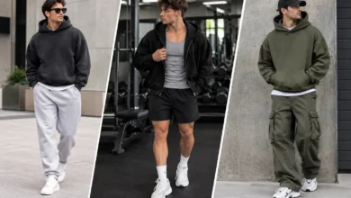 YoungLA hoodie outfit ideas featuring oversized hoodies with joggers, gym shorts, jeans, and cargo pants for trendy streetwear style.